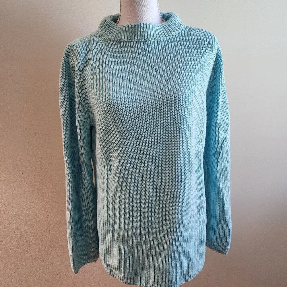 Talbots NWT Tiffany blue pullover crew, size L